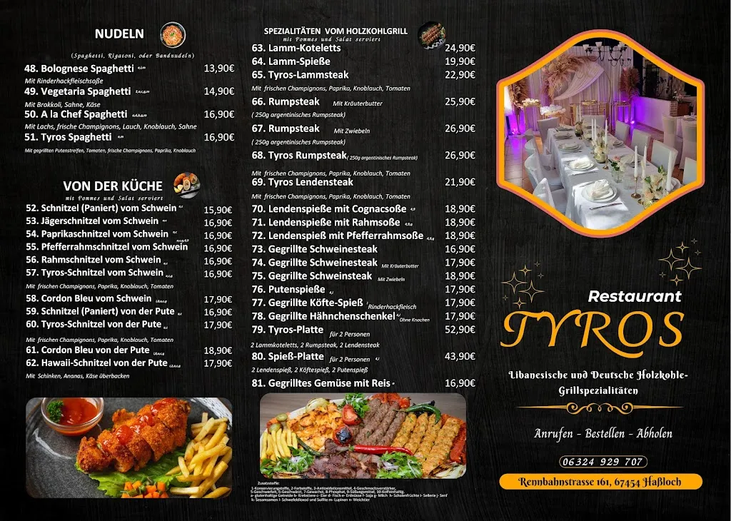 Menu_Restaurant Tyros im Vogelpark_Haßloch_immagine_1