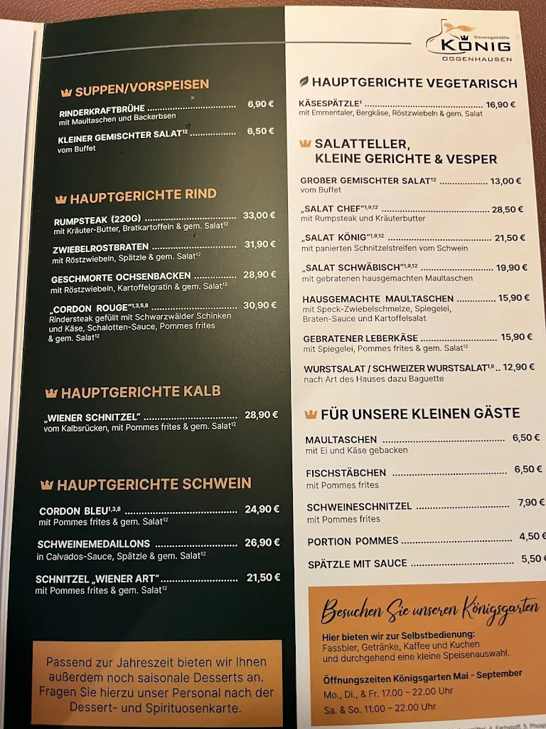 Menu_Brauereigaststätte König Oggenhausen_Brenz_immagine_4
