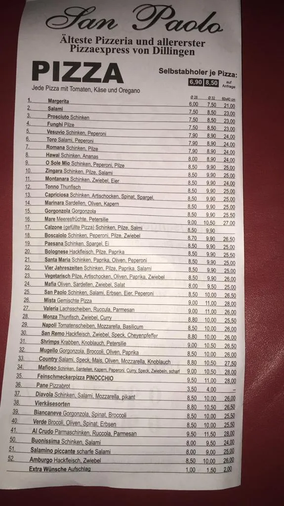 Menu_Pizzeria San Paolo_Donau_image_2