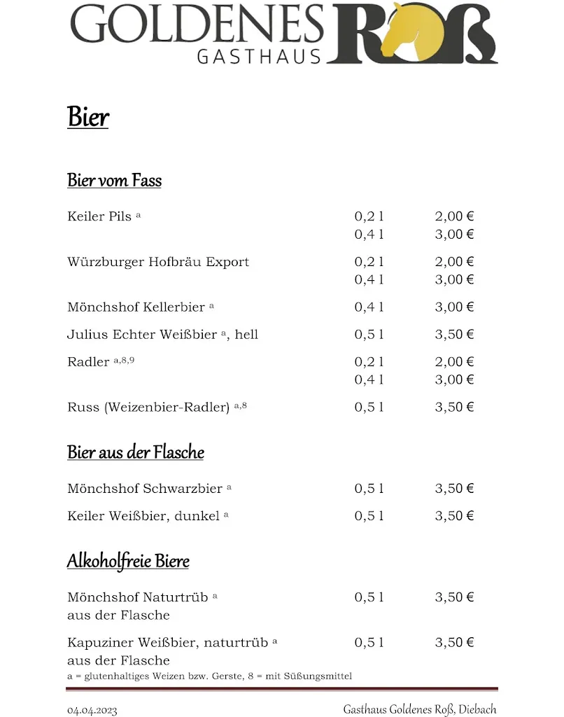 Menu_Gasthaus Goldenes Roß_Hammelburg_immagine_1