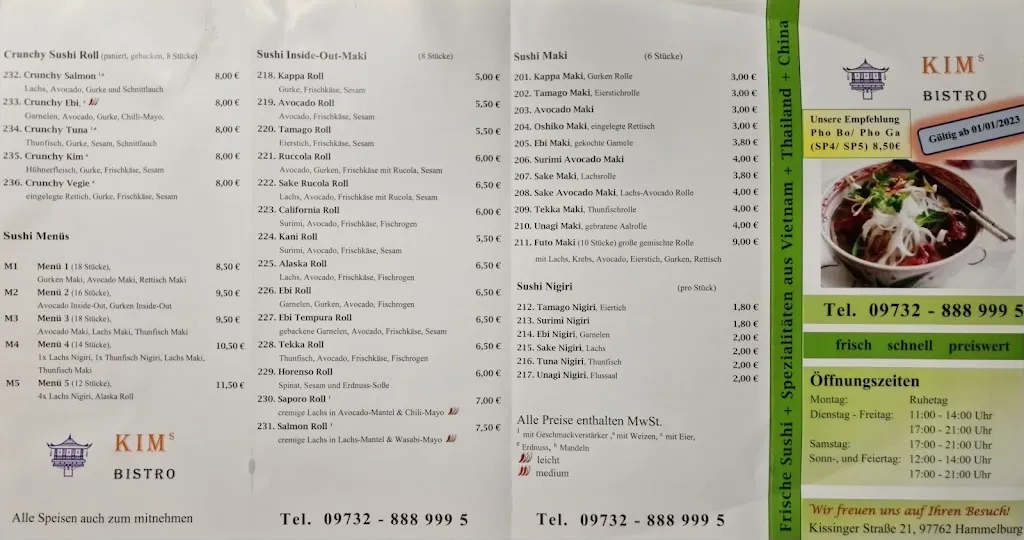 Menu_Asia Kim's Bistro_Hammelburg_immagine_1