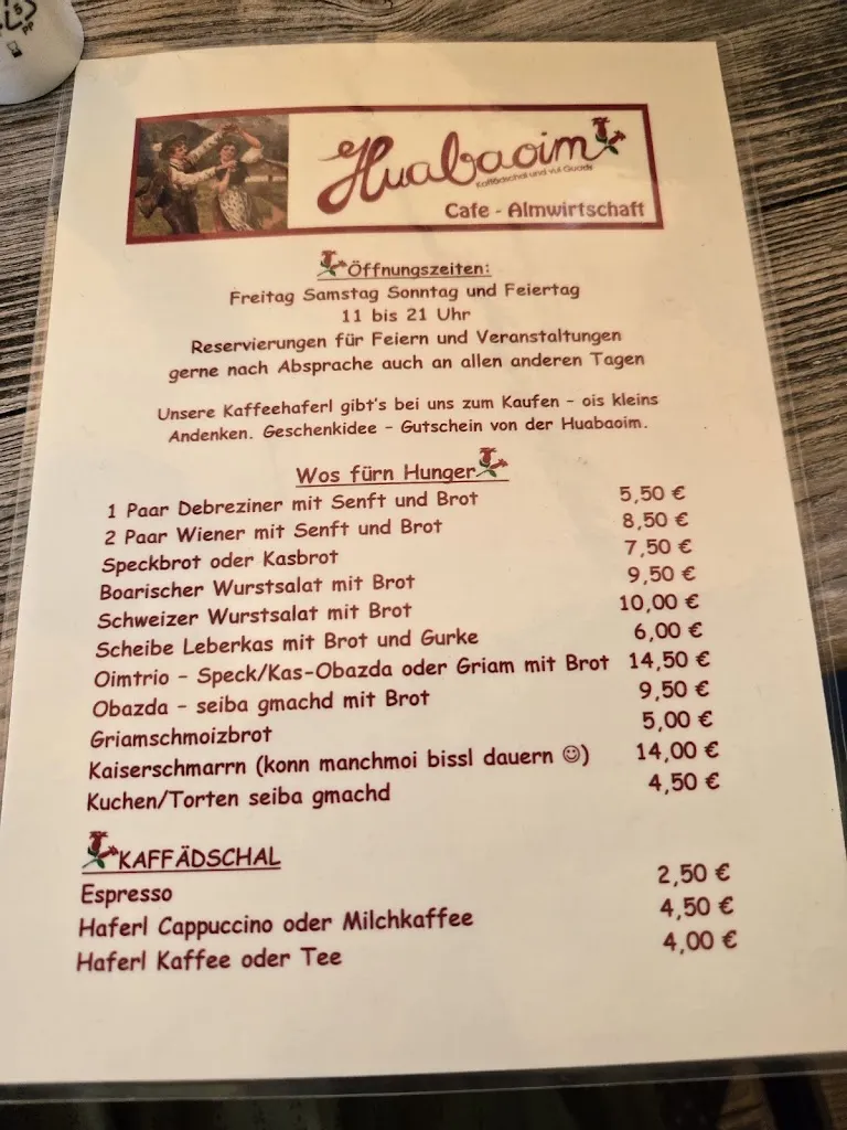 Menu_Huabaoim Huberalm Café Almwirtschaft_Hausham_image_2