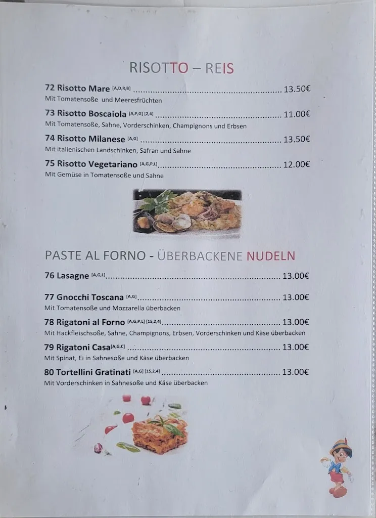 Menu_Restaurant Pizzeria Pinocchio - Hausham_Hausham_image_1