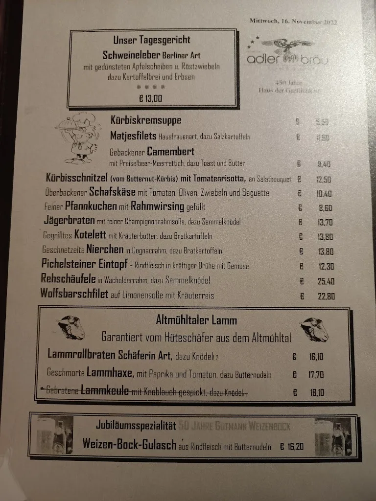 Menu_Restaurant @ Adlerbräu Gunzenhausen_Gunzenhausen_image_4