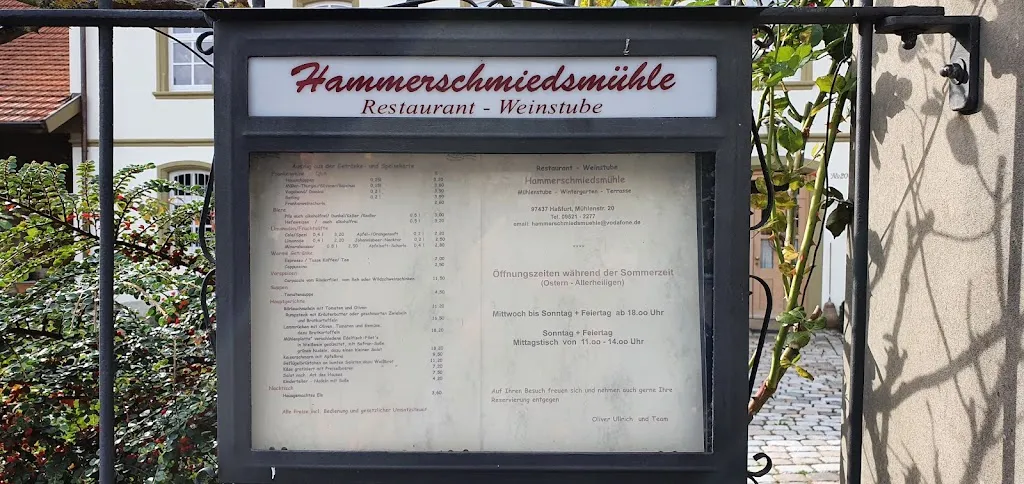 Menu_Hammerschmiedsmühle Weinstube_Haßfurt_immagine_1