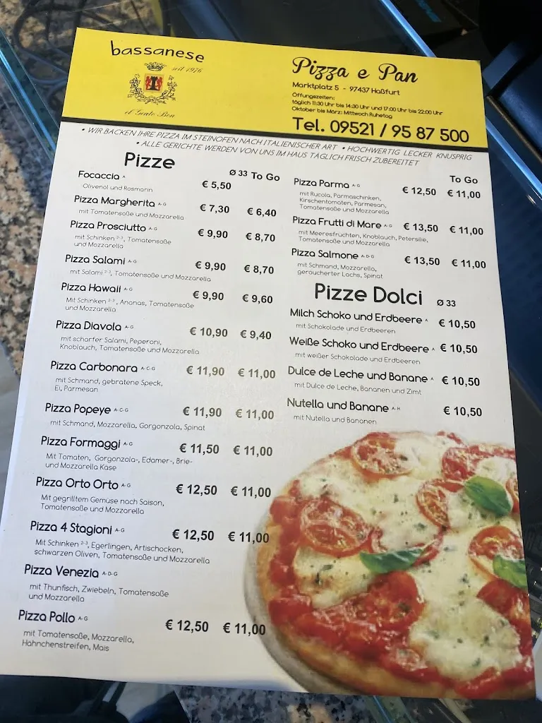 Menu_Pep Bassanese Pizza E Pan_Haßfurt_immagine_1