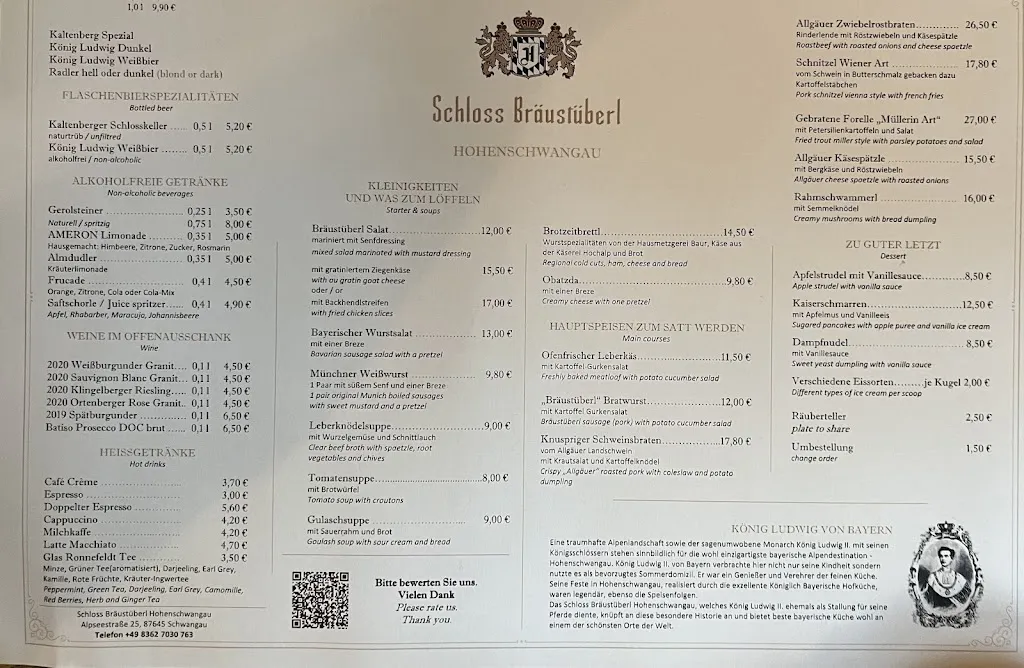 Menu_Schloss Bräustüberl Hohenschwangau_Schwangau_immagine_3