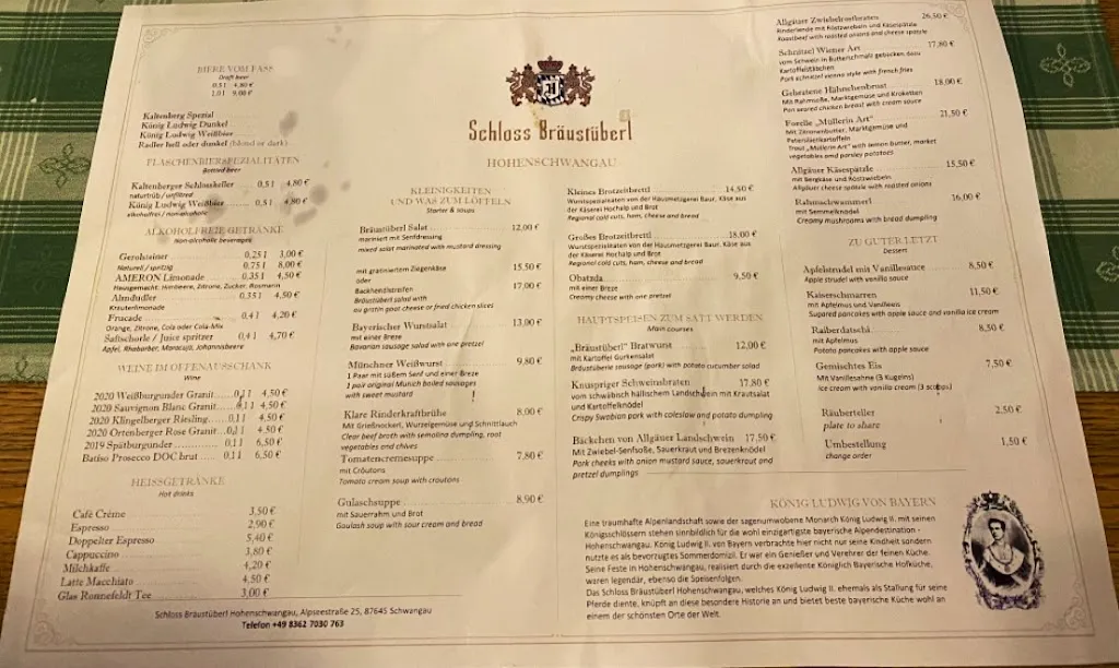 Menu_Schloss Bräustüberl Hohenschwangau_Schwangau_immagine_4