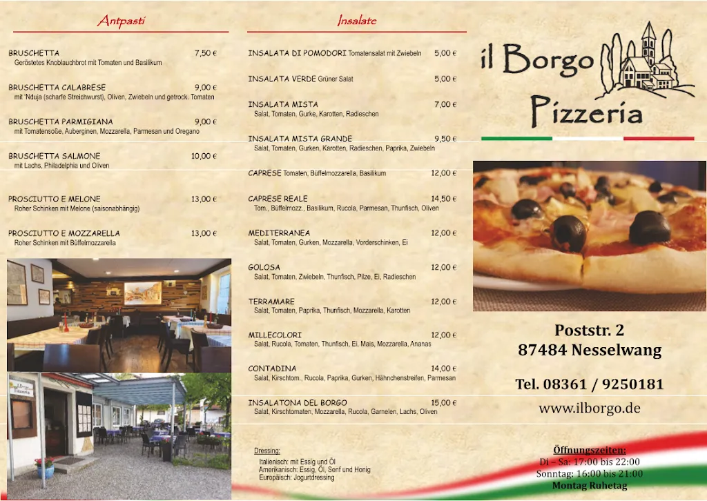 Menü_Pizzeria Il Borgo_Nesselwang_Bild_1
