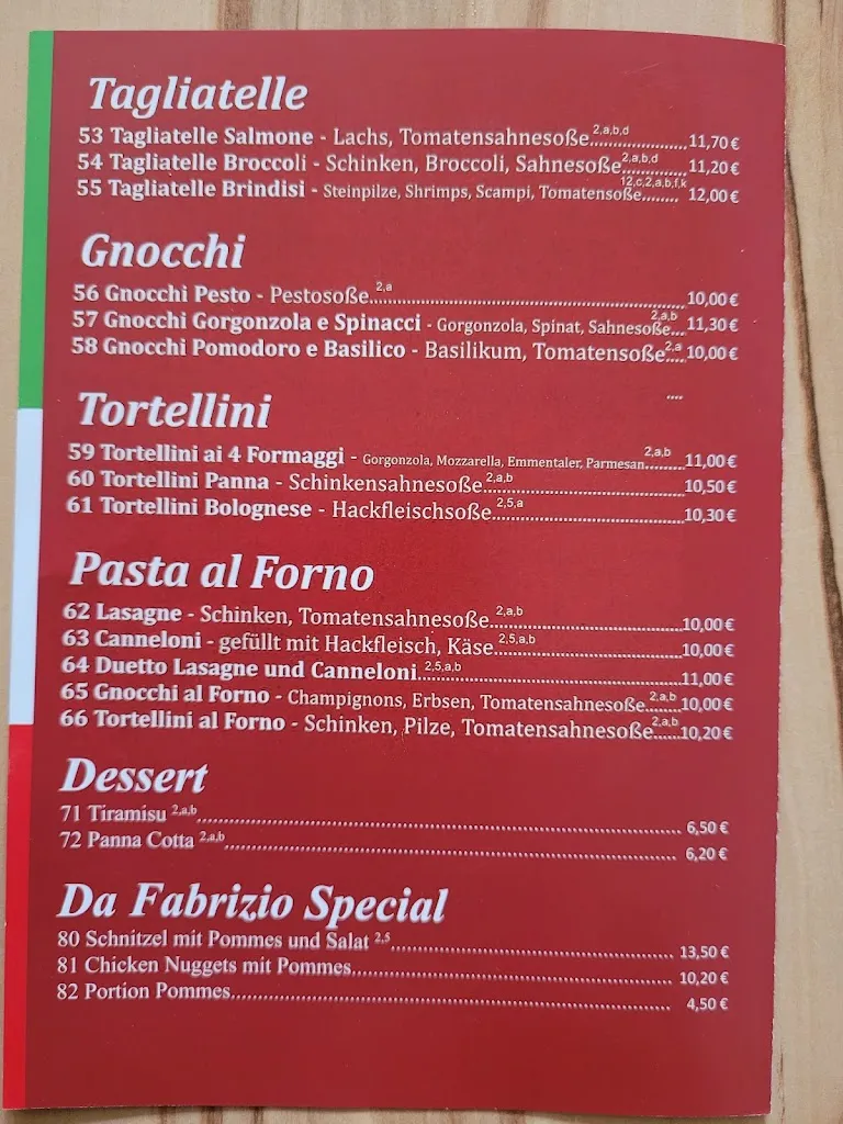 Menu_Da Fabrizio_Memmingen_immagine_1