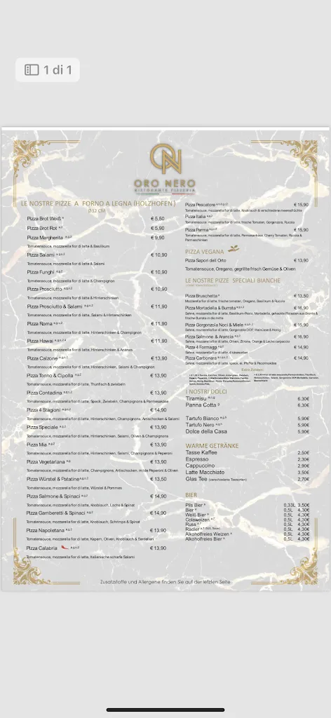 Menu_ORO NERO - Ristorante Pizzeria_Memmingen_image_3