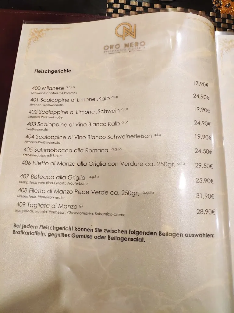 Menu_ORO NERO - Ristorante Pizzeria_Memmingen_image_4