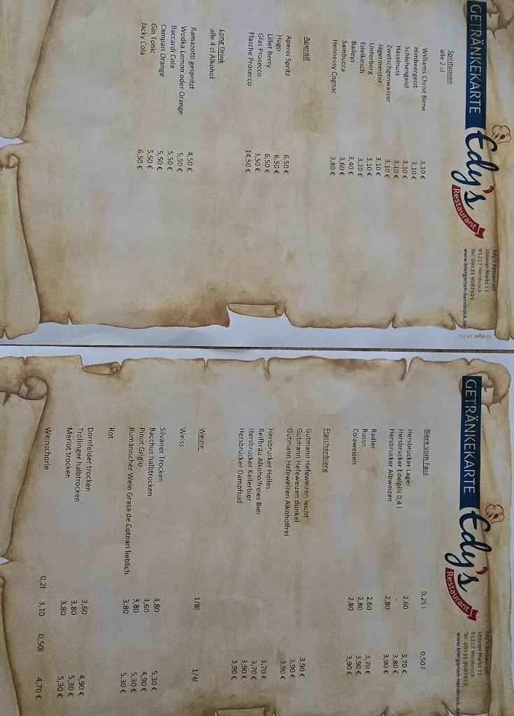 Menu_Edy´S Restaurant Hersbrucker Biergarten_Hersbruck_immagine_1