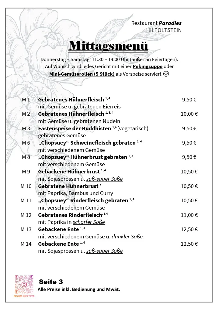 Menu_China Restaurant Paradies_Hilpoltstein_immagine_1