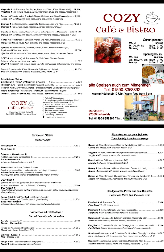 Menu_COZY Café & Bistro_Hohenfels_image_1