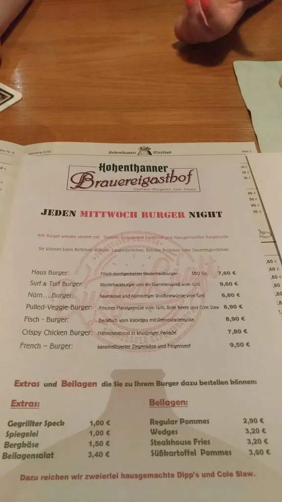 Menu_Hohenthanner Brauereigasthof_Hohenthann_image_1