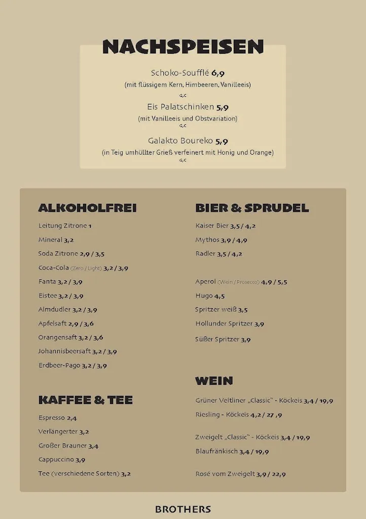 Menu_Brothers Restaurant Amstetten_Austria_image_3