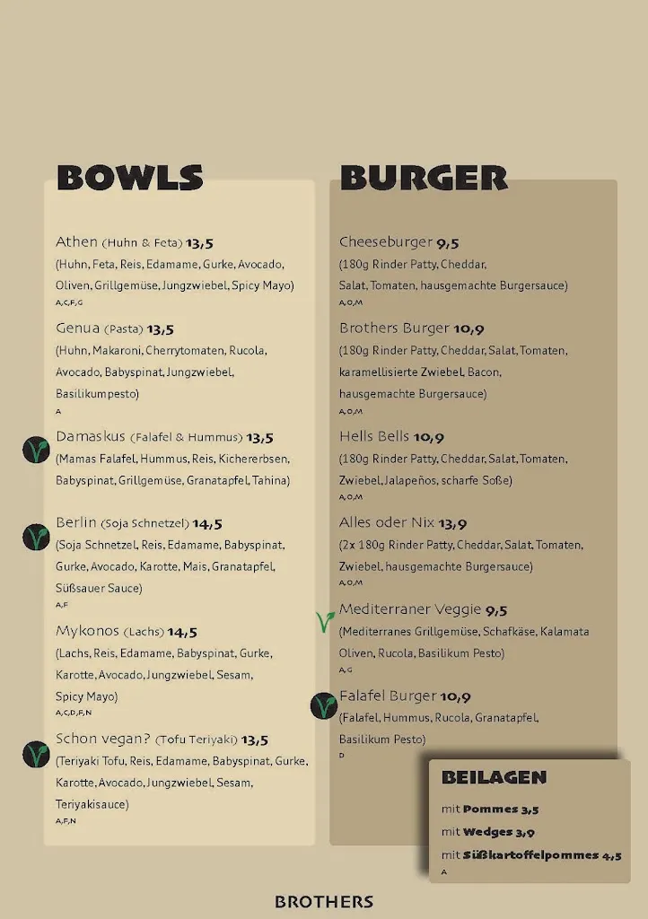 Menu_Brothers Restaurant Amstetten_Austria_image_4