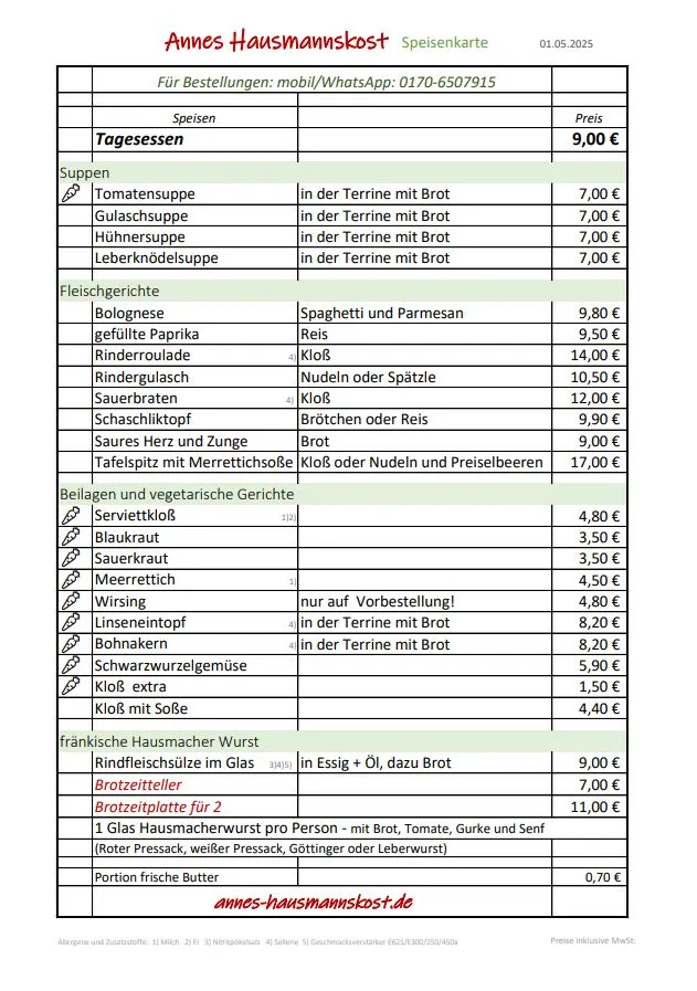 Menu_Anne´s Hausmannskost_Hollfeld_image_2