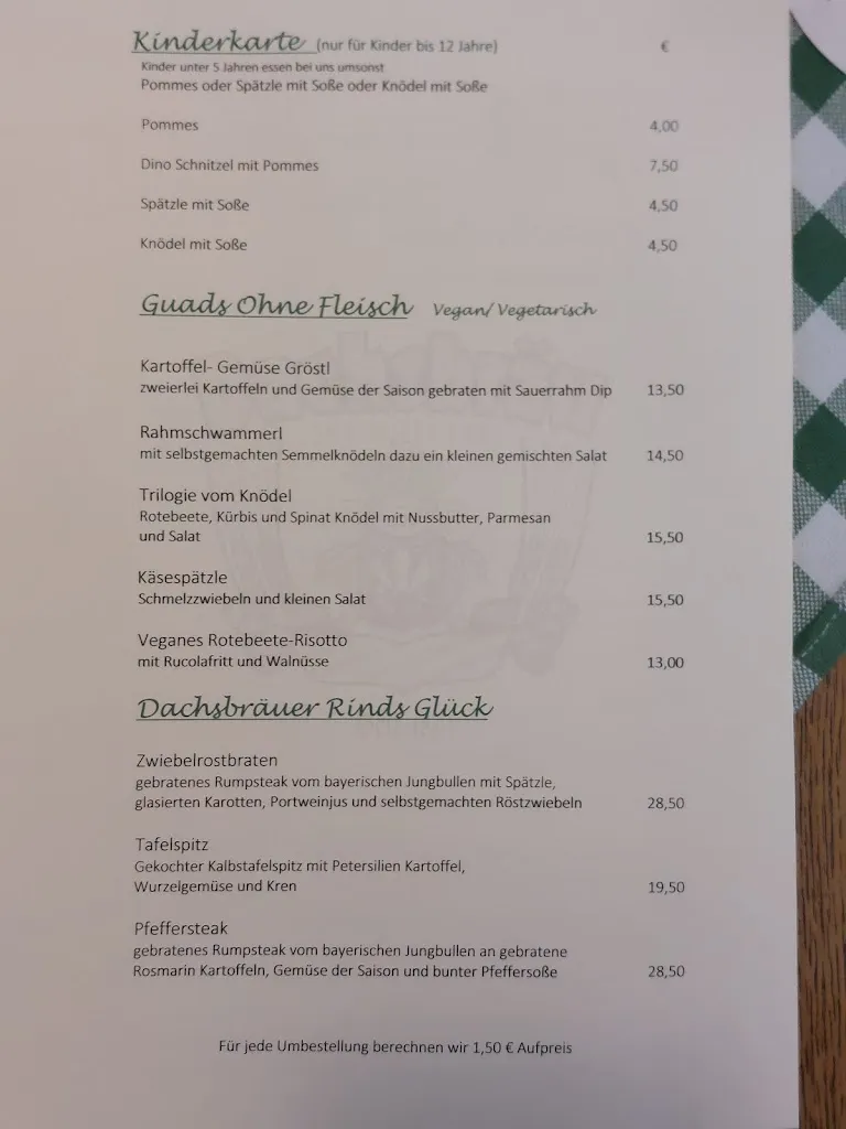 Menu_Gaststätte Dachs Bräustüberl_Oberbayern_immagine_3