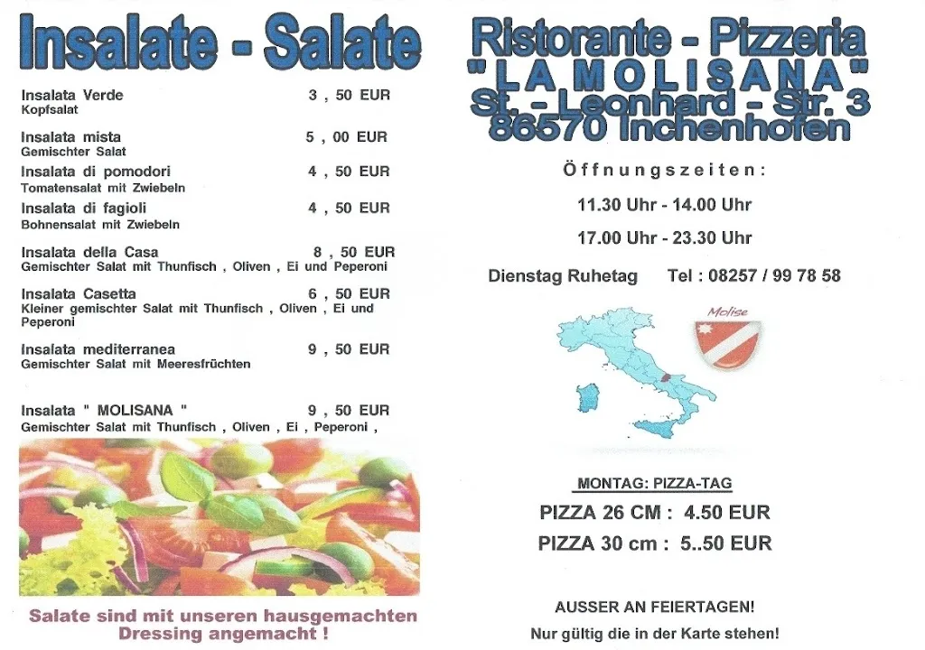 Menu_Ristorante Pizzeria La Molisana_Inchenhofen_image_3