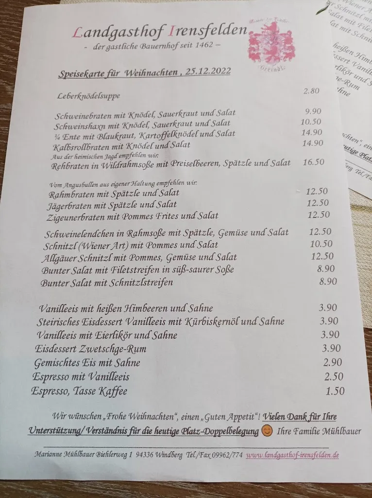 Menu_Marianne Mühlbauer Gasthaus-Pension_Windberg_image_2