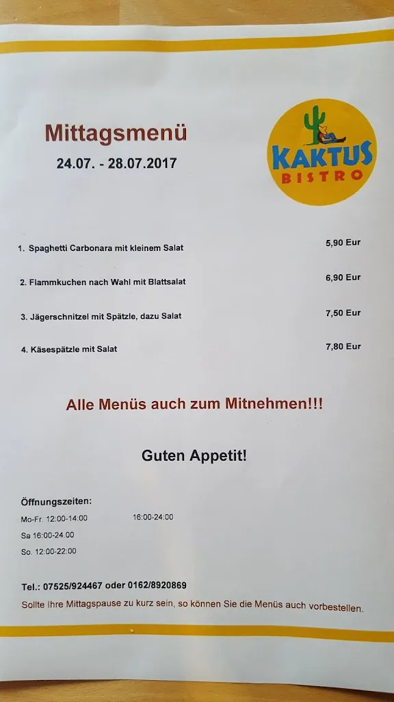 Menu_Cafe und Bistro Kaktus_Aulendorf_immagine_2