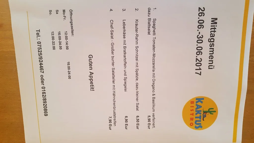 Menu_Cafe und Bistro Kaktus_Aulendorf_immagine_4