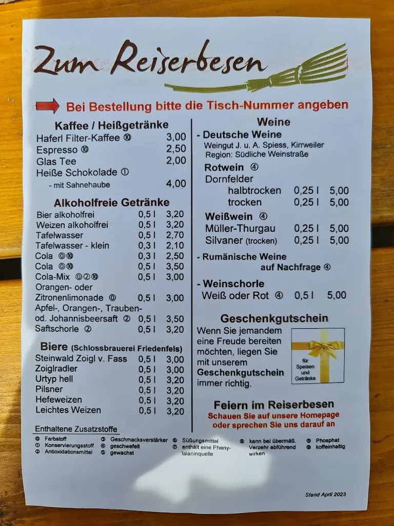 Menü_Der Reiserbesen - Biergarten und Zoiglstube_Pullenreuth_Bild_1