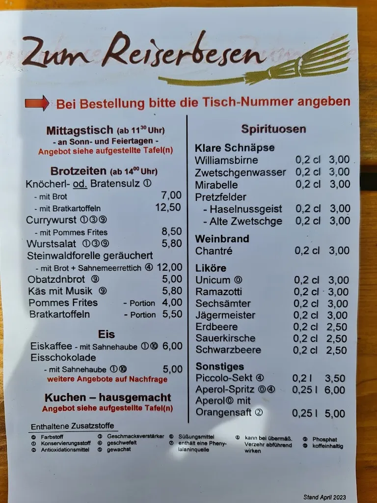 Menü_Der Reiserbesen - Biergarten und Zoiglstube_Pullenreuth_Bild_2