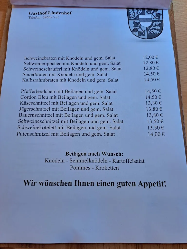 Menu_Gaststätte Lindenhof_Leuchtenberg_immagine_3
