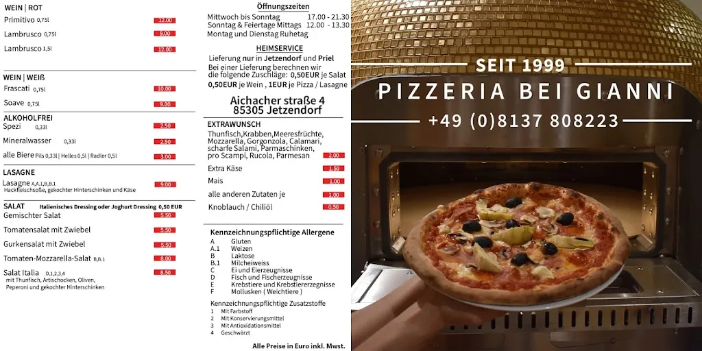Menu_Pizzeria bei Gianni_Jetzendorf_immagine_2