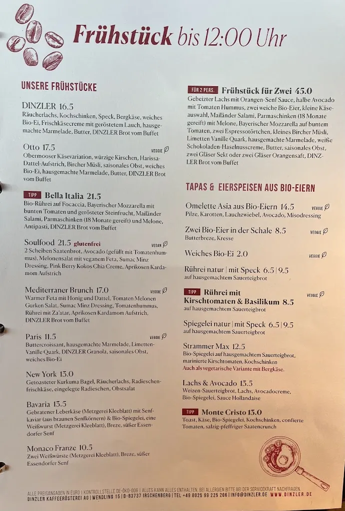 Menu_DINZLER Kaffeerösterei_Irschenberg_image_2