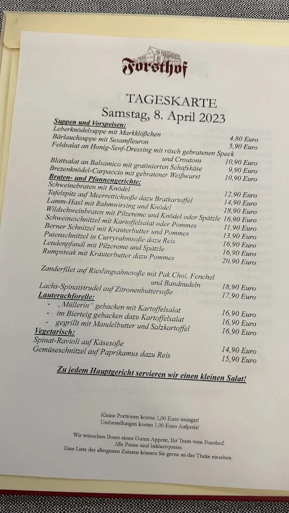 Menu_Hotel & Landgasthof Forsthof Kastl, Lauterachtal_Kastl_image_2