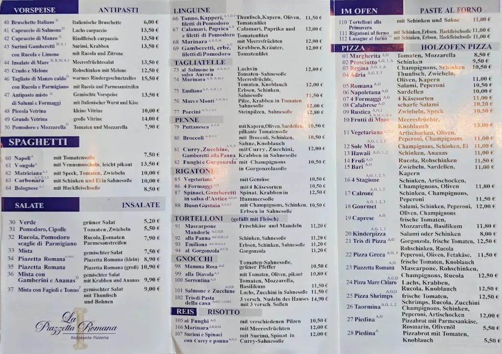 Menu_La Piazetta Romana_Kaufering_image_2
