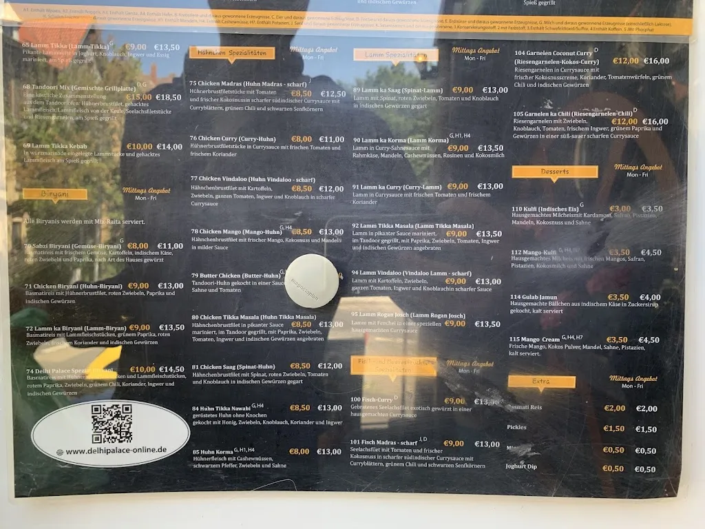 Menu_Delhi Palace_Göttingen_immagine_4