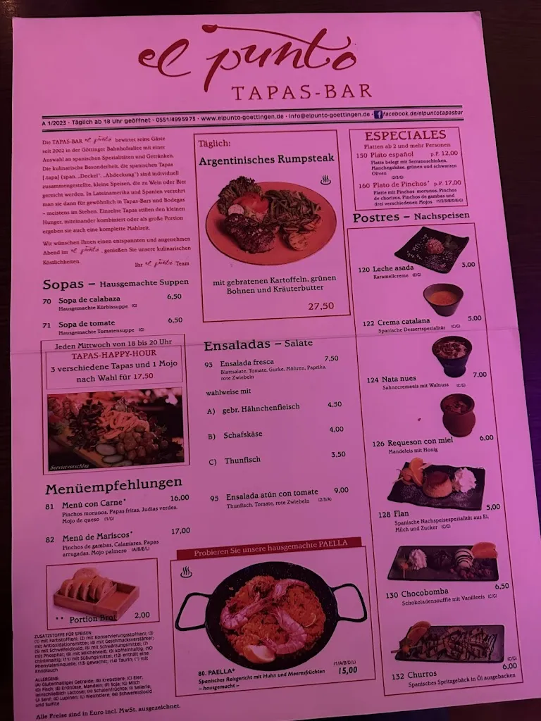 Menu_El Punto - Tapas Bar - Göttingen_Göttingen_image_1