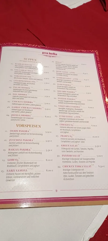 Menu_Goa India Restaurant Göttingen_Göttingen_immagine_4