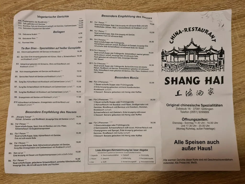 Menu_China Restaurant Shang Hai_Göttingen_immagine_2
