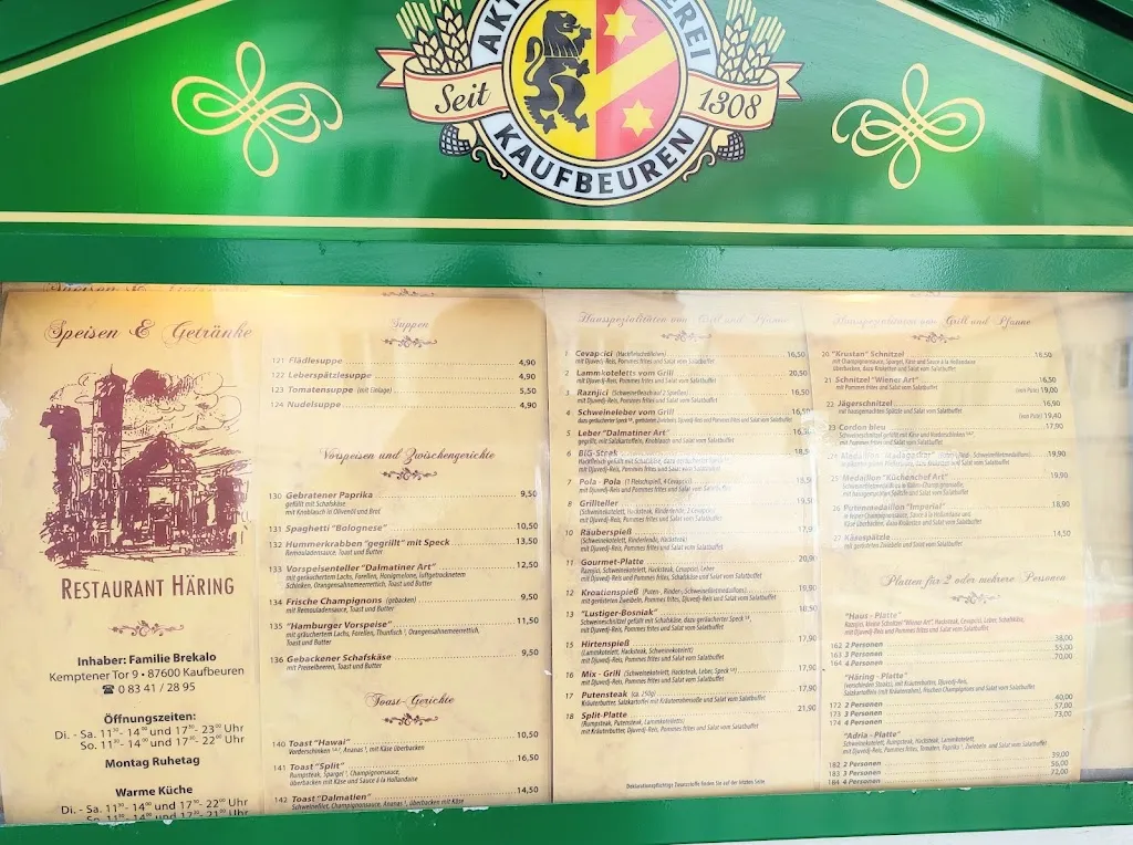 Menu_Gaststätte Zum Häring_Kaufbeuren_image_1