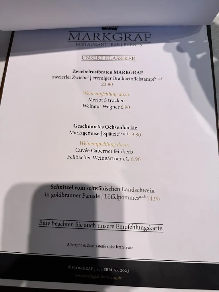 Menu_MARKGRAF Restaurant|Bar|Events_Backnang_immagine_1