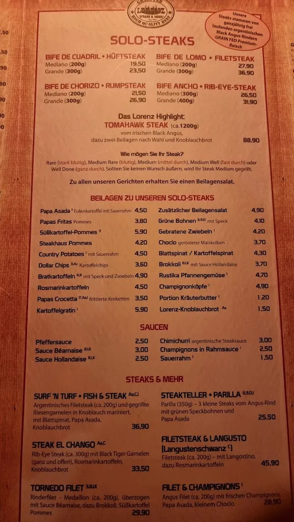 Menu_Lorenz Steaks & Mehr_Krailling_image_2