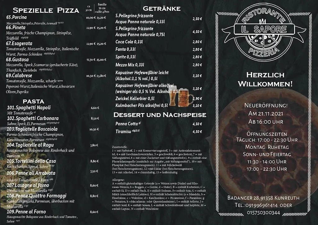 Menu_Ristorante Pizzeria Il Sapore_Kunreuth_immagine_2