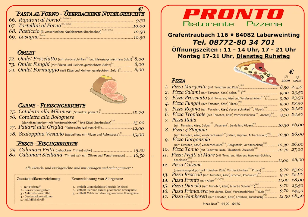 Menü_Ristorante Pizzeria Pronto_Laberweinting_Bild_2
