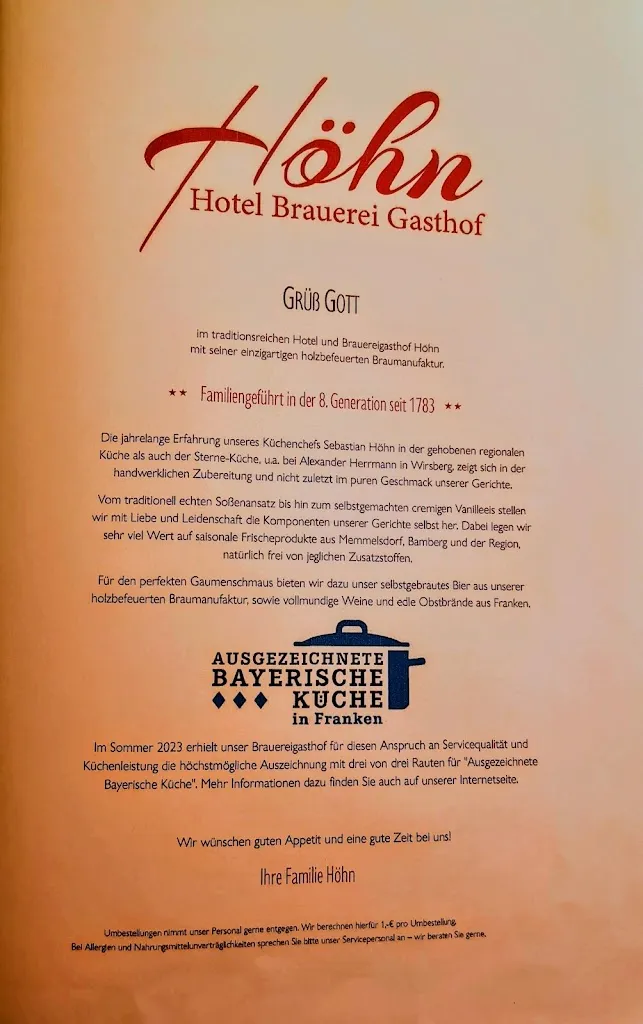 Menu_Hotel Brauerei Gasthof Höhn_Memmelsdorf_image_1