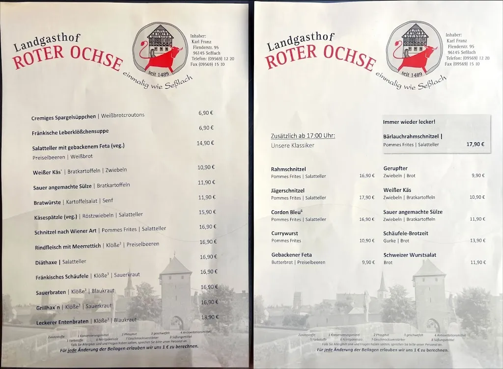 Menu_Landgasthof Roter Ochse Sesslach_Seßlach_immagine_2