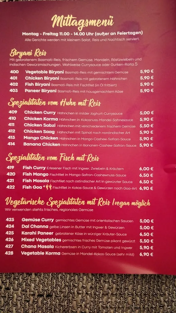Menu_Ganesha - Indisches Restaurant - Biergarten geöffnet!_Sonneberg_image_1