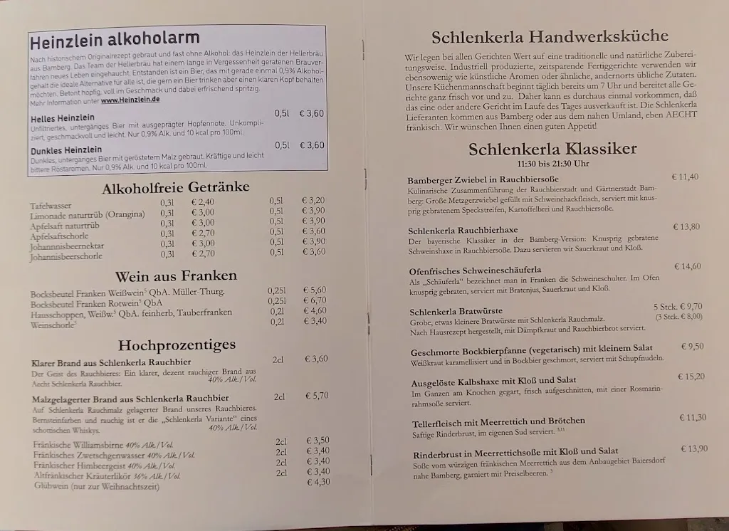Menu_Schlenkerla, Rauchbierbrauerei_Bamberg_immagine_1