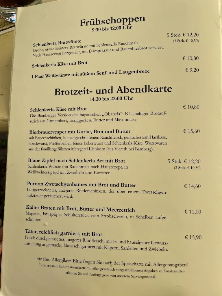 Menu_Schlenkerla, Rauchbierbrauerei_Bamberg_immagine_4