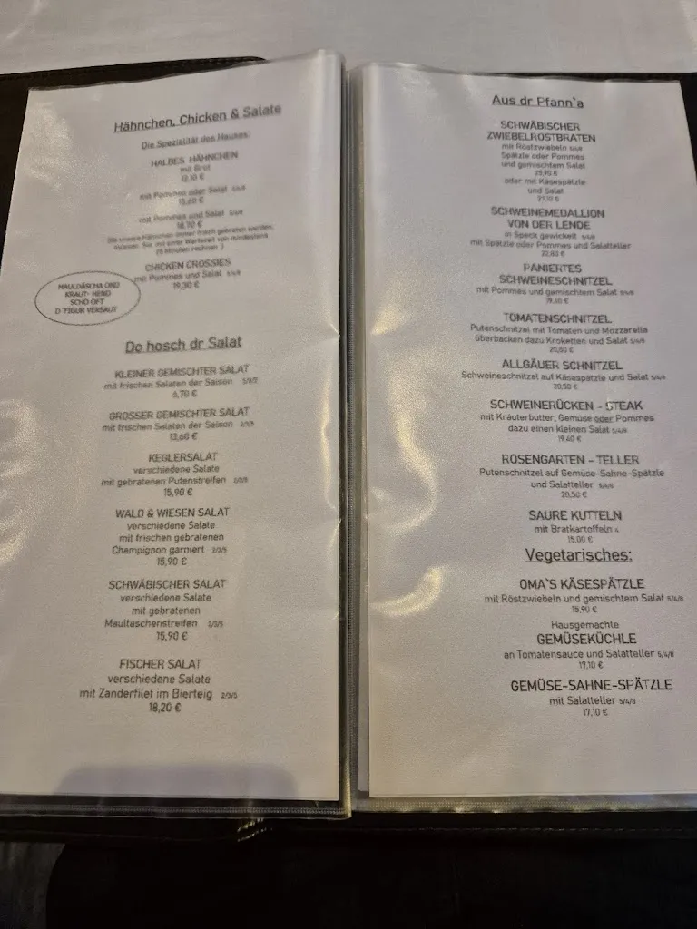 Gasthaus Rosengarten ristorante a Buchau